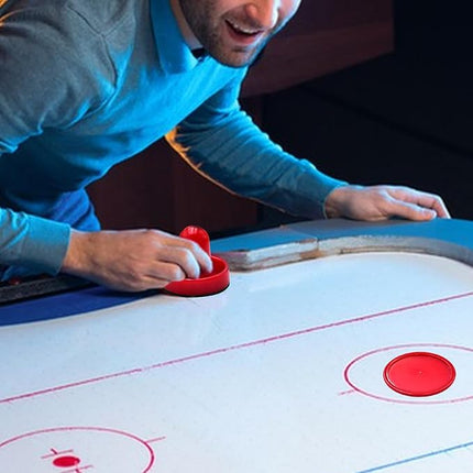 2 Red Air Hockey Pushers and 2 Red Pucks, Mini Air Hockey Pushers and Air Hockey Pucks Great Goal Handles Pushers Goal Handles Paddles Replacement Accessories (76mm)