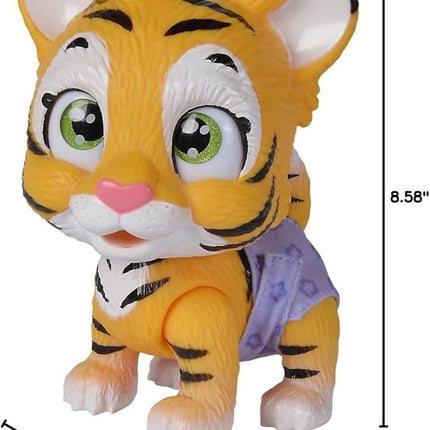 Simba Pamper Petz Tiger, Interactive Plush Toy, Stuffed Animal, Magic Paw, Drinking & Wetting Function, 15cm, 3+ Years