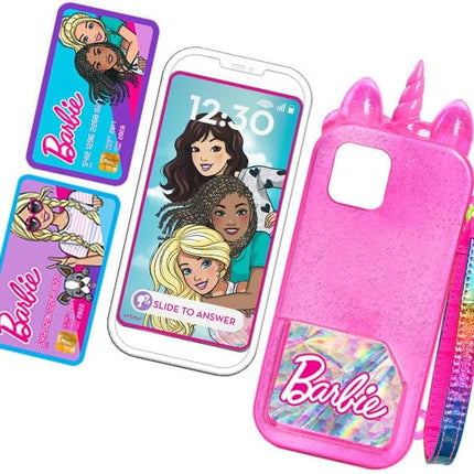 Barbie Unicorn Play Phone Set with Lights and Sounds, Unicorn Phone Case and Wristlet, Toy Cell Phone for Kids, Kids Toys for Ages 3 Up by Just Play