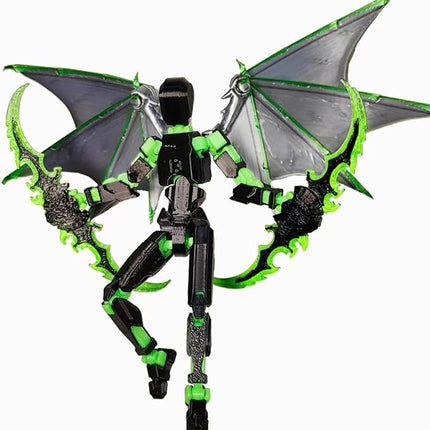 T13 Action Figure Set, 3D Printed Multi-Jointed Movable Robot Dummy Set Lucky 13 Action Figure Articulated, for Collectors Desktop Decorations (Darkness)