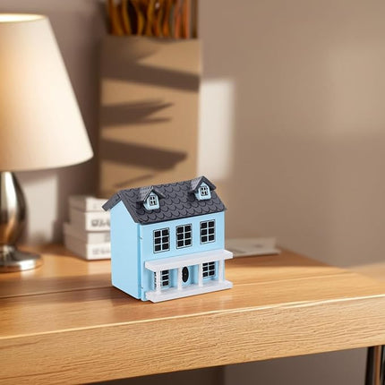 Toyvian Miniature Wooden Dollhouse Kit - Christmas Village Houses & Tiny Toy House Model