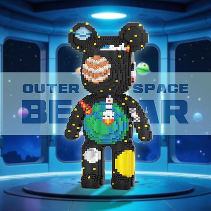 DAHONPA Animal Space Bear Micro Building Blocks Set (7220 Pieces) Universe Planet Brick with Storage Drawer, Gift for Adults and Kids