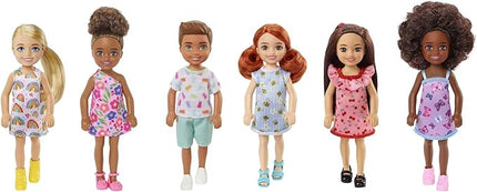 Barbie Chelsea Doll (Brunette) Wearing Ruffled Cherry-Print Dress and Black Shoes, Toy for Kids Ages 3 Years Old & Up