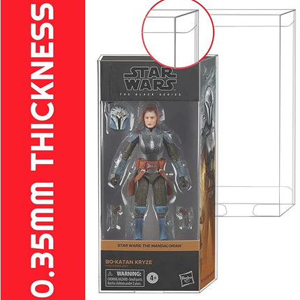 EVORETRO Action Figure Display Protective Case for Star Wars Black Series with Angled Corners Regular, 6 inches Boxed Carded Action Figures - 10 Pack - Ultra Clear PET Plastic Box Protector