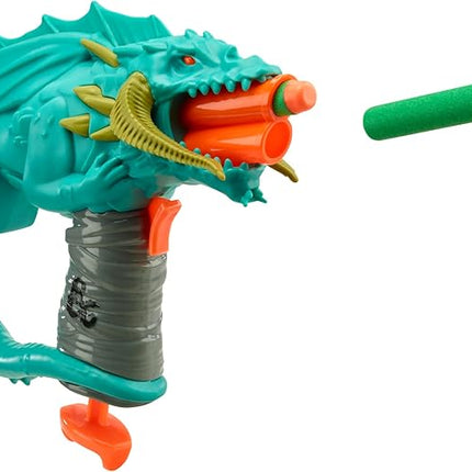 Nerf Dungeons & Dragons Rakor Blaster, 4 Elite 2.0 Darts, Kids Outdoor Games, D&D Blaster Toys for Ages 8 & Up