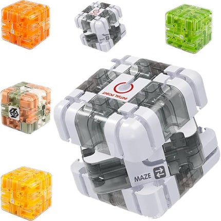 Large 3D Labyrinth Puzzle Maze Cub - an Engaging Brain Teaser Toy, high Difficulty,Suitable for Adults, Children,and Teenagers with Brain teasers,3D Maze Magic Cubes, Brain Training (White)