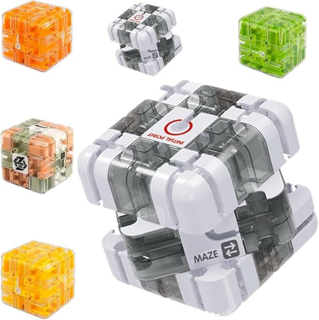 Large 3D Labyrinth Puzzle Maze Cub - an Engaging Brain Teaser Toy, high Difficulty,Suitable for Adults, Children,and Teenagers with Brain teasers,3D Maze Magic Cubes, Brain Training (White)