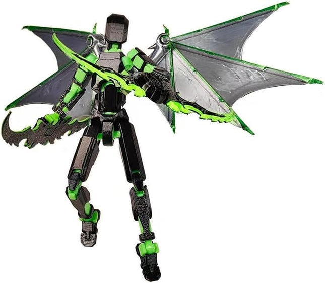 T13 Action Figure (Assembly Completed) Titan 13 Dummy 13 Figure Robot 13 Figure 3D Printed Articulated Multi-Jointed Movable Robot Model (Black Green)
