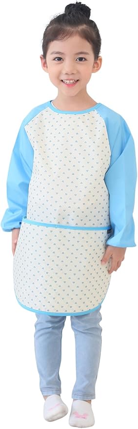 Kids Waterproof Art Smock – Long Sleeve Apron for Painting, Baking, Sensory Play (Ages 1–10)