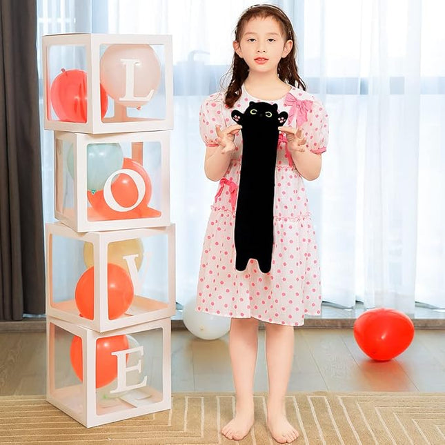 Long Black Cat Toy Kids Plush Toy Pillow Hugging Pillow Cute Plush Cat Stuffed Animal Toy Gift for Kids(Black, 50cm/19.6in)