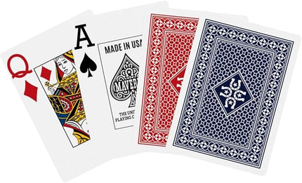 Maverick Playing Cards 12 Pack, Made in USA, Jumbo Index, Red and Blue Decks, Bulk Playing Cards for Poker, Card Games, and Family Game Night