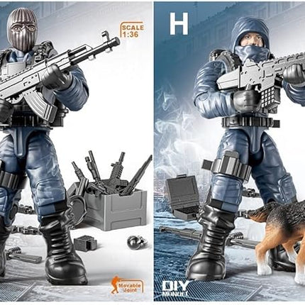 YEIBOBO ! Special Forces Mini Military Action Figure with Weapons and Accessories (Lightning SWAT Team XJ-9902)…