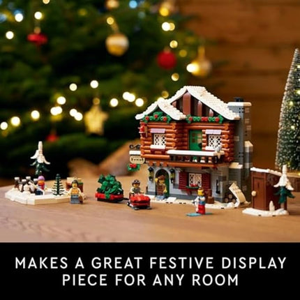 LEGO Icons Alpine Lodge Model Building Set - Collectible DIY Kits for Adults, Ages 18+ - Log Cabin Kit for Winter Activities with Snowmobile and Minifigues - 10325