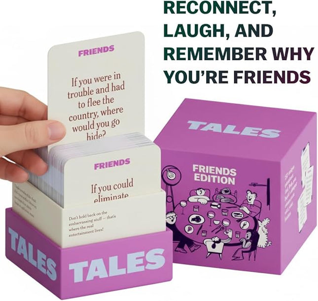 TALES Conversation Cards, Friends Edition 150 Count, Fun Friend Games for Adults, Teens, Kids, Perfect for Parties, Game Nights, Gifts & Gatherings, Conversations with Friends, Meaningful Connections