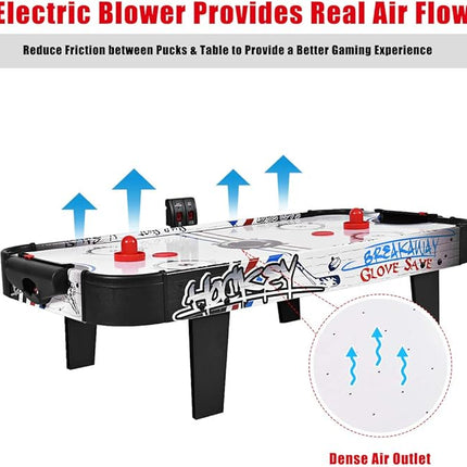 Goplus Air Hockey Table, 42 Inch Tabletop Air Hockey Game with LED Scoreboard, 2 Pucks, 2 Pushers, Powerful Motor, Indoor Arcade Table Gaming Set for Kids Gift