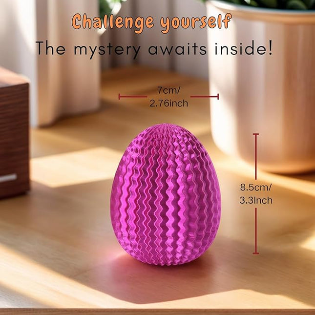 Egg-Shaped Maze Gift Box - Money Box for Cash Gifts, Puzzle Box for Boys & Girls, Easter Gift Box with Hidden Compartments, Easter Present for Birthdays & Special Occasions (Purple)