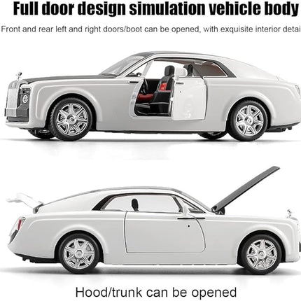 1/24 Rolls-Royce Sweptail Toy Car Alloy Diecast Collectible Model Car for Kids Gift, Pull Back Toy Car with Sound and Light, Classic Double Door, Car Logo Can be Folded