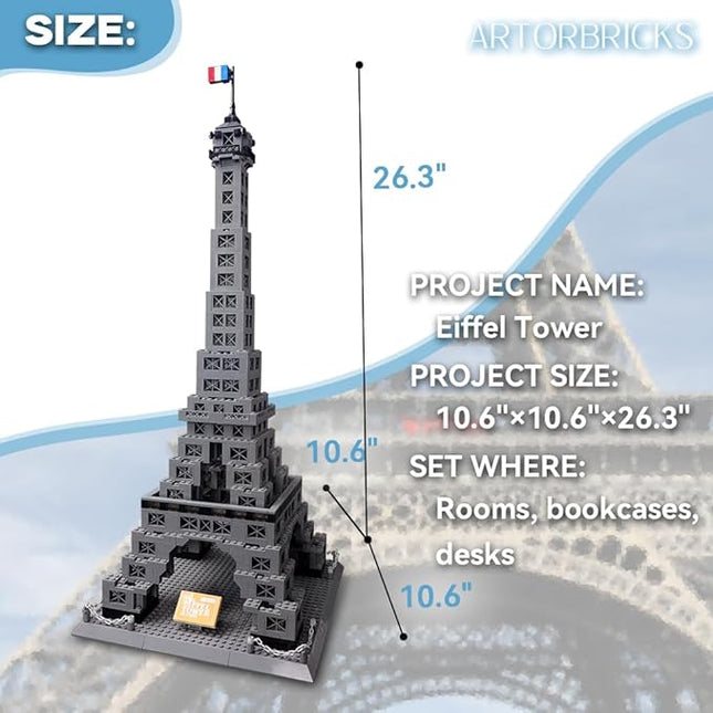 ArtorBricks Eiffel Tower Architecture Model Kit - 976-Piece Premium Building Set for Collectors, Detailed Display & Thoughtful Gift Idea
