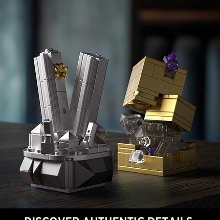 Nifeliz Geology Rock Collection Building Set for Adults, 6 Different Kinds of Gemstone Model Toys, Creative Desk Decoration & Fun Gift for Mineral Lovers (616PCS, NF10306)