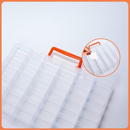 Plastic Toy Storage Box, 48 Adjustable Compartments for Mini Brands, Hot Wheels, Shopkins, L.O.L. Surprise! Dolls, and Small Plastic Toys, Storage Organizer and Display Case