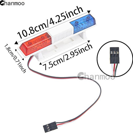 1/10 1/8 RC Car Simulation Police Lights Multi-Function Night Flash LED Light Lamp Roof Light Decoration for 1:8 1:10 RC Crawler Truck Cars HSP Traxxas Tamiya CC01 D90 Axial SCX10 Arrma