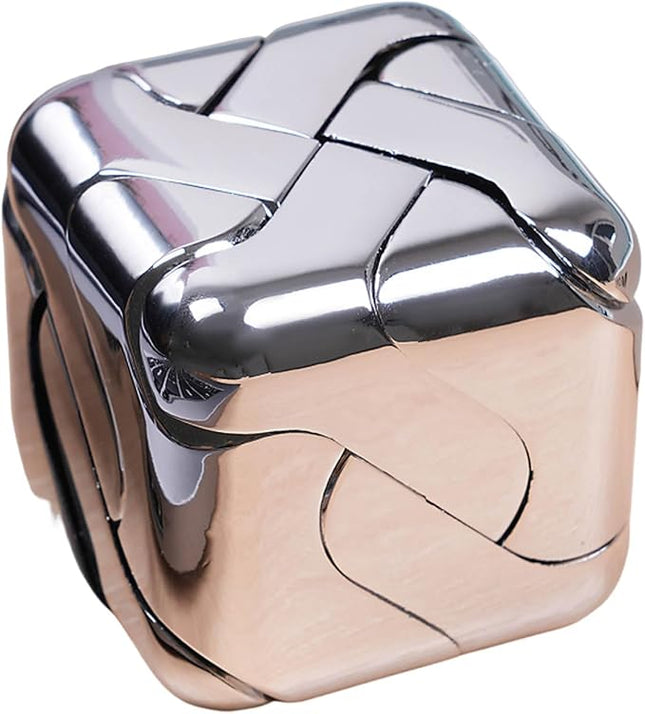 Metal-Puzzles Brain-Teaser 3D-Toys: Fidget-Toys Cool-Gadgets-Stuff Square-Cube-Box Puzzle-Toy ADHD Tools Stress Relief Gift for Kid Children Teen Adult Office Home School Christmas