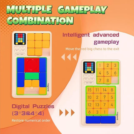 HOMESTEC Super Slide Puzzle, Hand Held Travel Games for Kids, Brain Teaser Toys Road Trip Activities for Boys Girls Adults, Birthday Easter Basket Stuffers