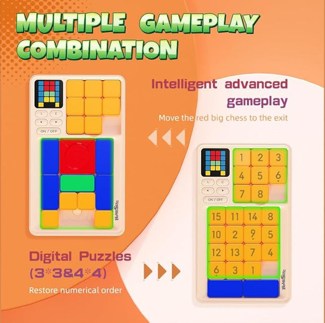 HOMESTEC Super Slide Puzzle, Hand Held Travel Games for Kids, Brain Teaser Toys Road Trip Activities for Boys Girls Adults, Birthday Easter Basket Stuffers