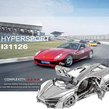 DIY 3D Car Metal Model 3D Puzzle 3D Laser Cut Jigsaw Toys 3D Metal Model Kit for Adults&Kids Mechanical Model Educational Toy Indoor Decoration Desk Toy Birthday Gift Collection Brain Teaser Puzzles