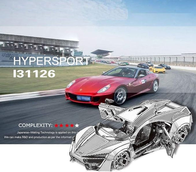 DIY 3D Car Metal Model 3D Puzzle 3D Laser Cut Jigsaw Toys 3D Metal Model Kit for Adults&Kids Mechanical Model Educational Toy Indoor Decoration Desk Toy Birthday Gift Collection Brain Teaser Puzzles