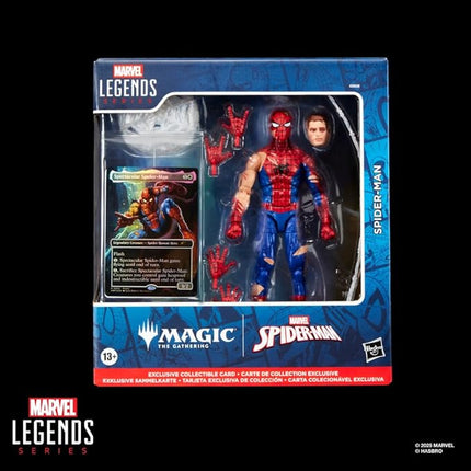 Spider-Man Marvel Legends Series Magic: The Gathering Battle-Damaged, 6-Inch Action Figure Toy & Exclusive Foil Collectible Card Game Trading Card