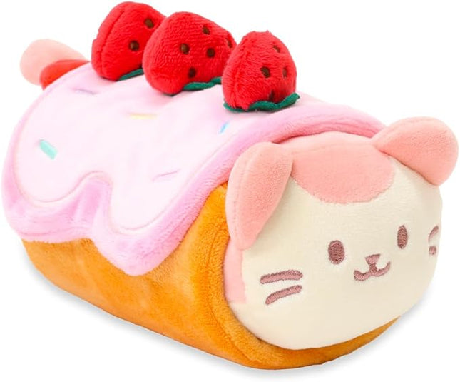 Anirollz Kittiroll Plush in Roll Cake Outfitz – Kawaii Stuffed Animal with Removable Costume – Cute Squishy Plush Toy Gift for Girls & Kids