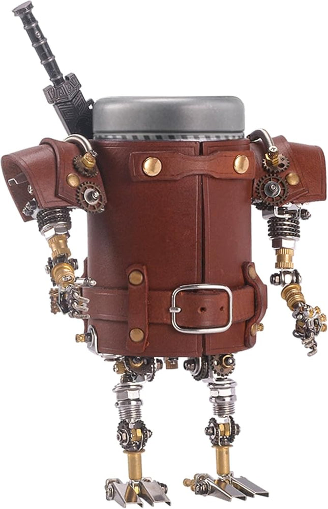 Adult 3D Metal Puzzle, Steampunk Style Pen Holder Metal Model Set, 3D Metal Puzzle Mechanical Pen Holder Building Blocks, DIY Mechanical Model Set, a high-end Gift for Men