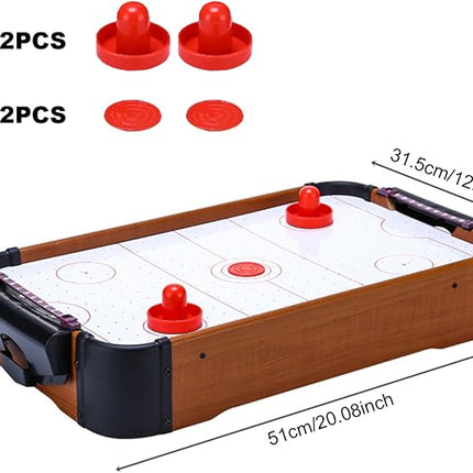 Air Hockey Game Table Air Hockey Table for Kids Tabletop Games 20 Inch Tabletop Air Hockey Table with 2 Pucks and 2 Pushers, Tabletop Air Hockey Game with Powerful Fan for Kids Game Room, Living Room