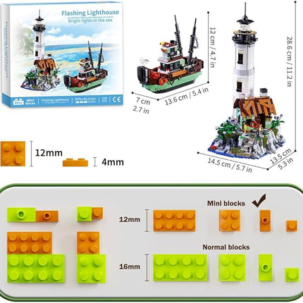 House Building Block Adults Sets, The Island Modular Architecture Construction Building Model Set Present for, (1480 Pcs)