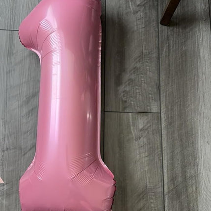 Smlpuame Pastel Pink 10 Balloons, 40 Inch Large Light Pink Foil Number Balloons 0-10, Self-Sealing 10th Birthday Balloon for Girls Women Anniversary Baby Shower Princess Party Decorations Supplies