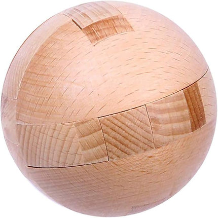 AHYUAN Handmade Wooden Puzzle Magic Ball Brain Teasers Toy Intelligence IQ Games 3D Sphere Puzzles for Children and Adults (3 x 3 x 3 inch)