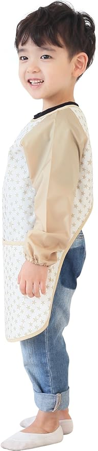 Kids Waterproof Art Smock – Long Sleeve Apron for Painting, Baking, Sensory Play (Ages 1–10)