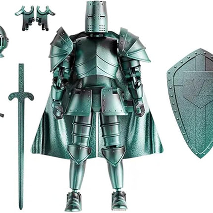Medieval Action Figures,Knight Armor Action Figure,Multi-Jointed Movable Robot Mannequin T13,Dummy 13 Action Figure(Assembly Required) (D-Cyan)