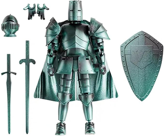 Medieval Action Figures,Knight Armor Action Figure,Multi-Jointed Movable Robot Mannequin T13,Dummy 13 Action Figure(Assembly Required) (D-Cyan)
