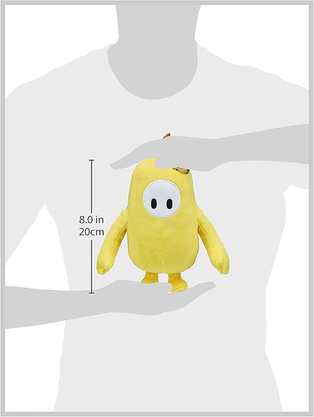 Fall Guys Moose Toys Original Yellow Bean Skin Official Collectable 8" Cuddly Deluxe Plush Toy from The Ultimate Knockout Video Game – 5 Characters to Collect Series 1g, Multicolor, (62589)