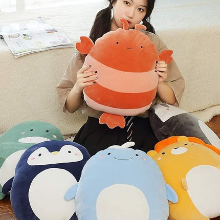 Soft Flat Penguin Plush Hugging Pillow Cute Navy Blue Penguin Stuffed Animal Plushies Toys Kids Anime Cushion for Birthday, Valentine's Day, Christmas...12 Inch