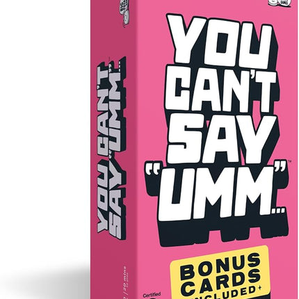 You Can't Say UMM: A Party Game for Family and Adults, Fast-Paced Family Word Game, Must Have for Game Night, Bonus Content Included