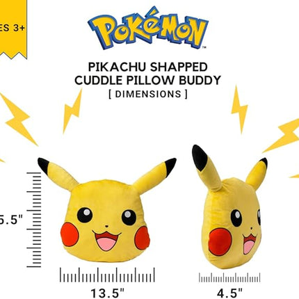 Pokemon Pikachu Anime Kids Bedding Super Soft Plush Cuddle Pillow Buddy, One Size, By Franco