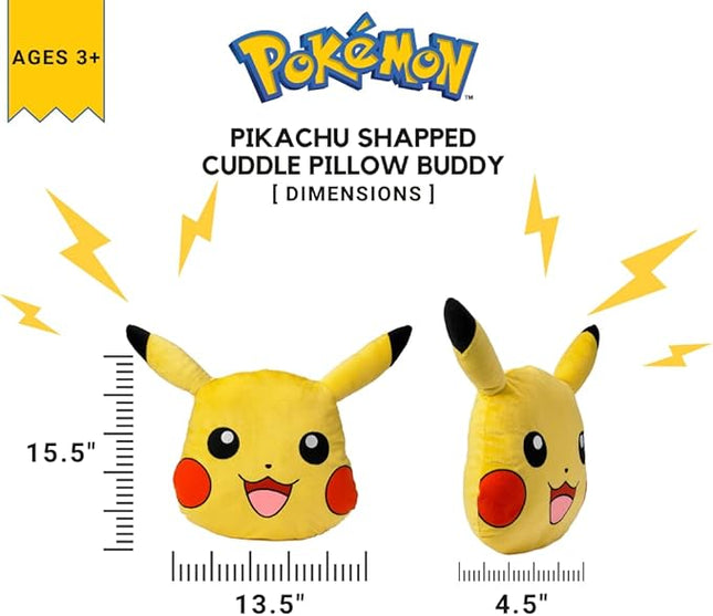 Pokemon Pikachu Anime Kids Bedding Super Soft Plush Cuddle Pillow Buddy, One Size, By Franco