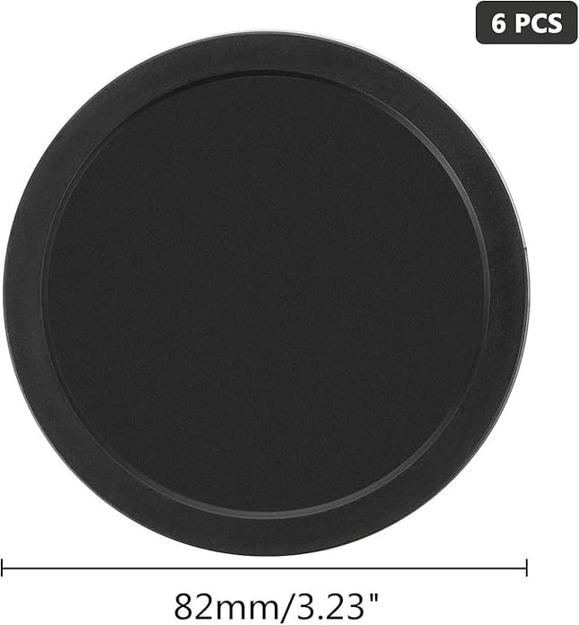 6 Pack 3 1/4 Inches Air Hockey Pucks Full Size Heavy Replacement Pucks for Air Hockey Tables (Black 82mm)