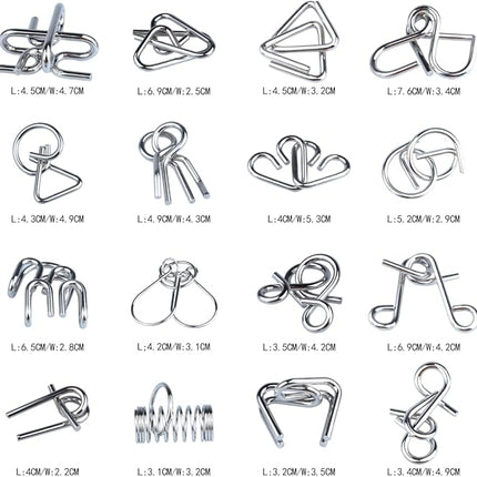 Brain Teaser Puzzle Wooden Threading Rope Loop Puzzle Luban Lock Brain Teaser Game Adult Kids Toy Puzzles for Adults (16)