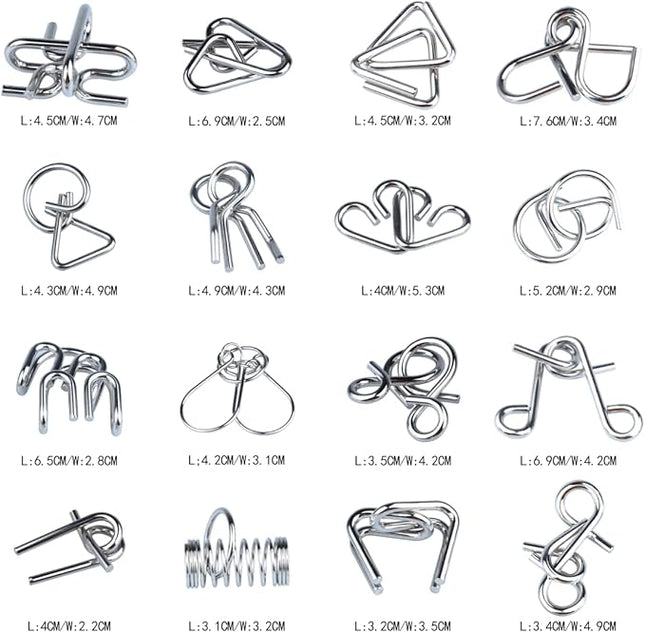 Brain Teaser Puzzle Wooden Threading Rope Loop Puzzle Luban Lock Brain Teaser Game Adult Kids Toy Puzzles for Adults (16)