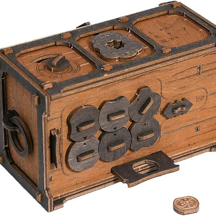 WOODEN.CITY Puzzle Box Treasure Chest - Assemble and Solve Riddles for a Unique Escape Room Experience - Wooden Clue Box Perfect Unique Gift Box - Made in EU