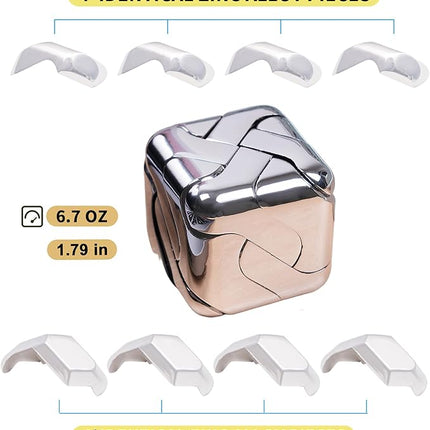 Metal-Puzzles 3D-Brain-Teaser Toys: Cool-Gadgets-Stuff Box Puzzles-Toy for Kid Children Teen Adult, ADHD Tools Stress Relief Gift for Office Home School Christmas Women Men Square-Cube